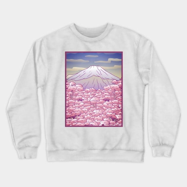 Japanese Mountain Crewneck Sweatshirt by arkaj